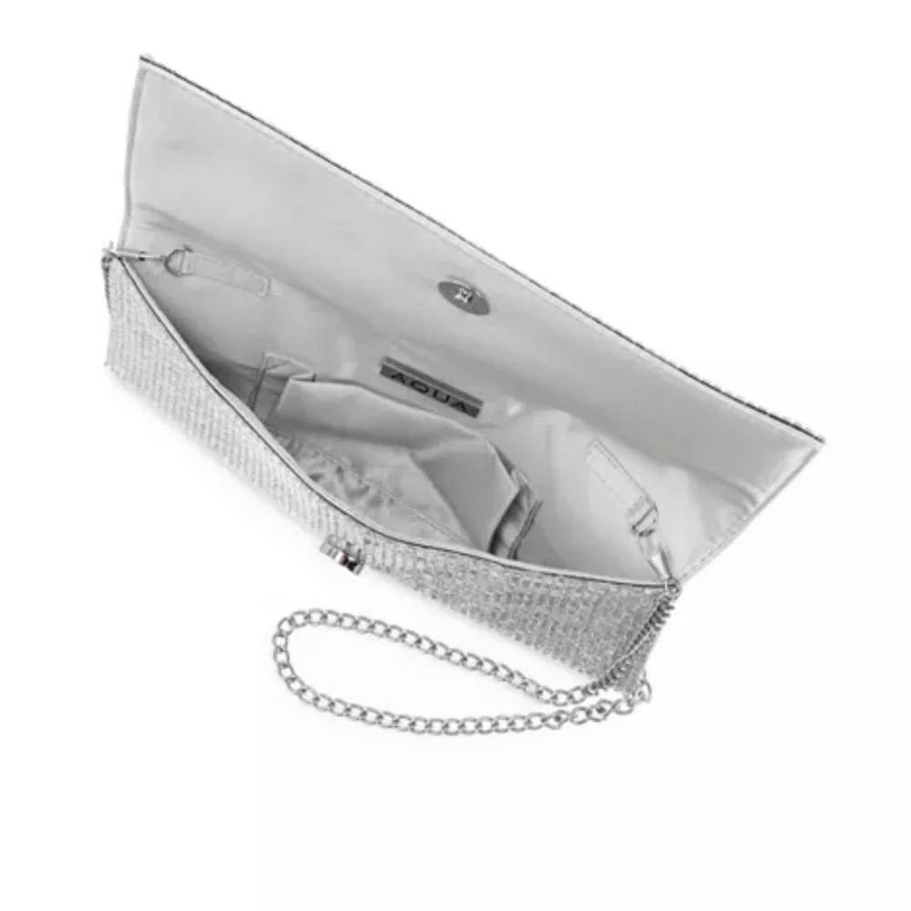 Aqua Silver Clutch w/Removable Crossbody Strap - Picture 9 of 10